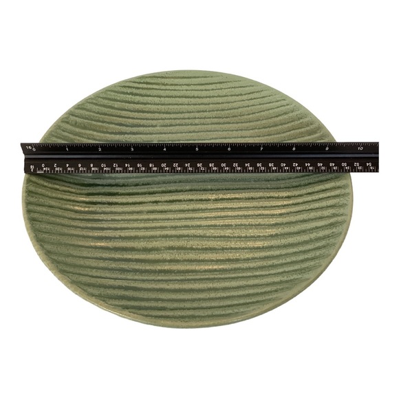 Pier 1 Essentials Stoneware Plate Rippled Green Single Heavy Dinner Plate - Picture 10 of 10
